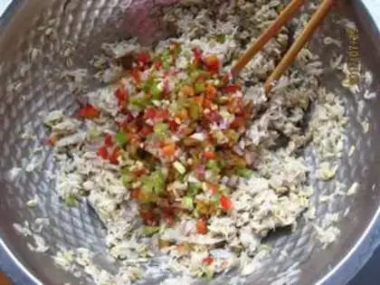 Make Oatmeal veal and fish cake step 5