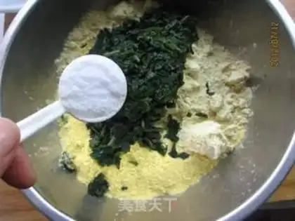 Make ♪ ♪ Red potato leaf corn paste nest ♪ step 5