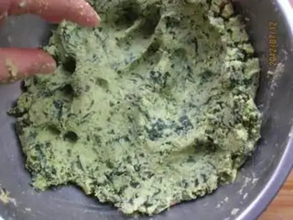 Make ♪ ♪ Red potato leaf corn paste nest ♪ step 8