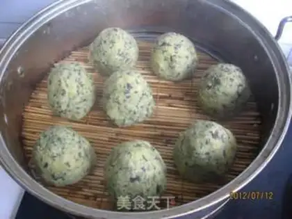 Make ♪ ♪ Red potato leaf corn paste nest ♪ step 12