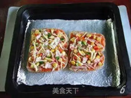 Make Little toast pizza step 5