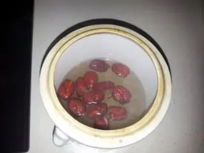 Make "Red-tree ice cream stewed oats." step 5