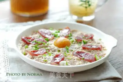 Make Salted egg meatloaf step 5