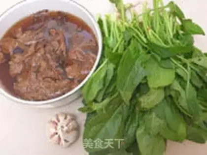 Make Tea mushroom spinach step 0