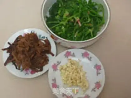 Make Tea mushroom spinach step 3