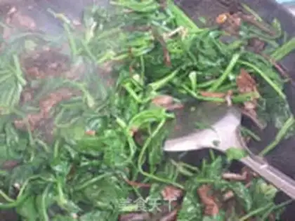 Make Tea mushroom spinach step 8