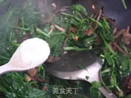 Make Tea mushroom spinach step 9