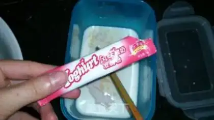 Make Old yogurt with red dates step 3