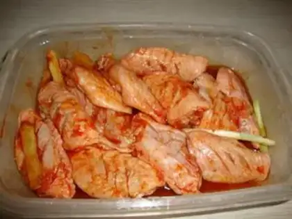 Make A groceries chicken wing step 1