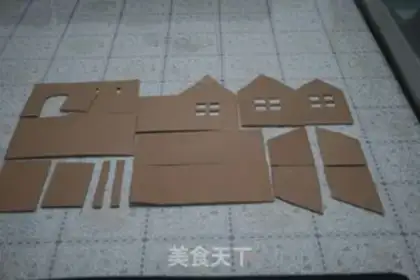Make Christmas gingerbread house step 2