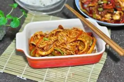 Make Korean hot octopus noodles step 9