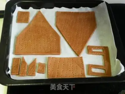 Make Christmas gingerbread house step 7