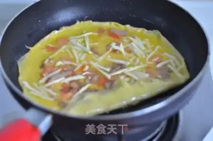Make Ham cheese omelet step 6