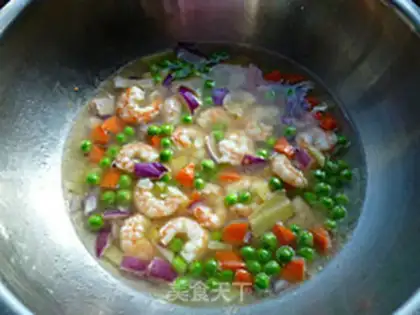 Make Shrimp curry oatmeal step 7