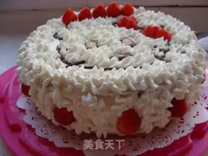 Make Strawberry cat birthday cake step 7
