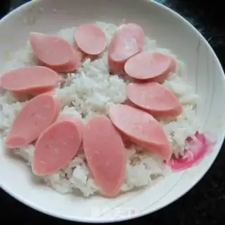 Make Sausage hot rice step 1
