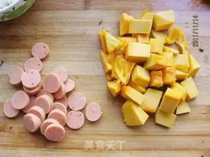 Make Pumpkin rice step 1