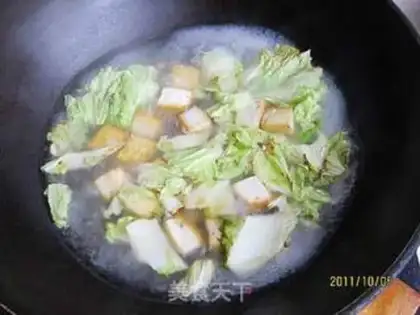 Make Fresh cabbage fan tofu step 5