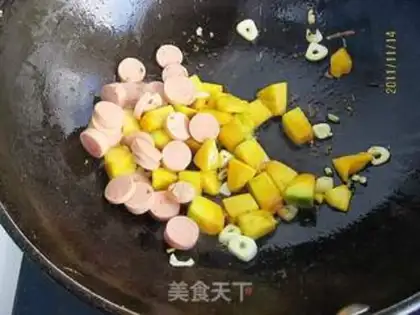 Make Pumpkin rice step 4