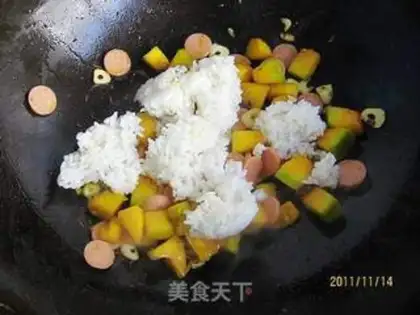 Make Pumpkin rice step 6