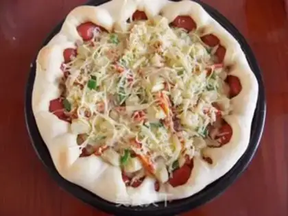 Make Broom bacon pizza step 15
