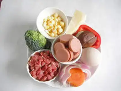 Make Gold cake rice pizza step 7