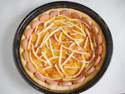 Make Gold cake rice pizza step 11