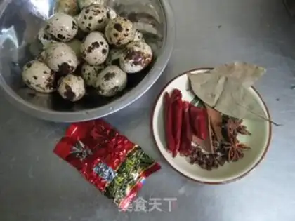 Make Five cedar quail eggs step 0