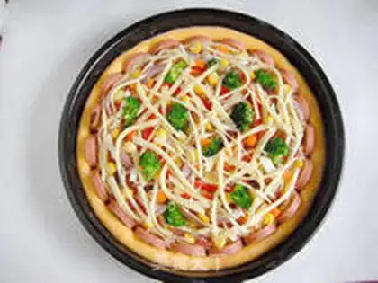 Make Gold cake rice pizza step 15