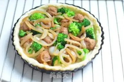 Make The broccoli meatball tower step 12