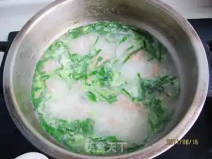 Make Soup and ham congee step 6