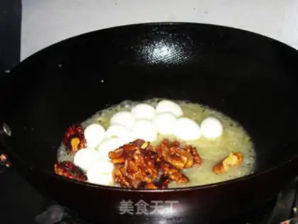 Make A quail egg for peaches step 11