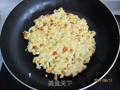 Make Curry rice pancakes step 4