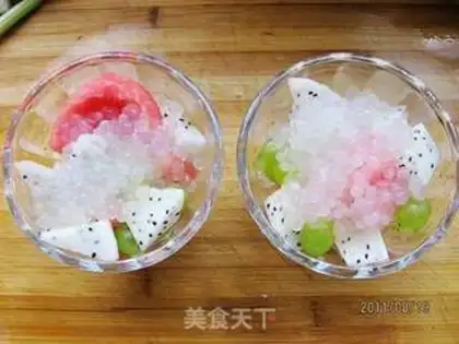Make Coconut rice fruit step 2
