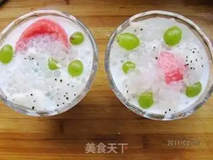 Make Coconut rice fruit step 3