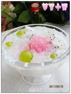 Make Coconut rice fruit step 4