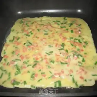 Make Ham eggcake step 3