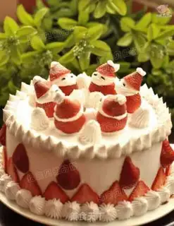 Make Christmas strawberry cake step 17