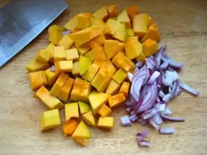 Make Onion pumpkin corn soup step 0