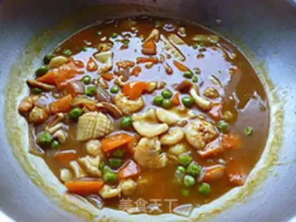 Make Curry seafood step 11