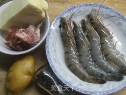 Make Potato mashed cheese for shrimp step 0