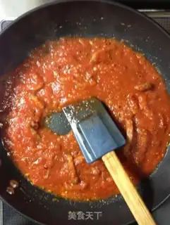 Make Tomato sauce. Black pearl noodles step 11