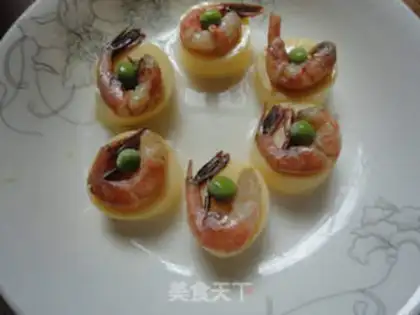 Make Japanese tofu steamed shrimp step 5