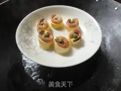 Make Japanese tofu steamed shrimp step 6