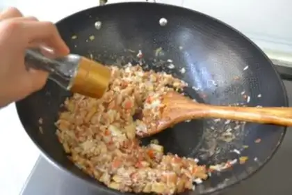 Make Black pepper beef fried rice step 8