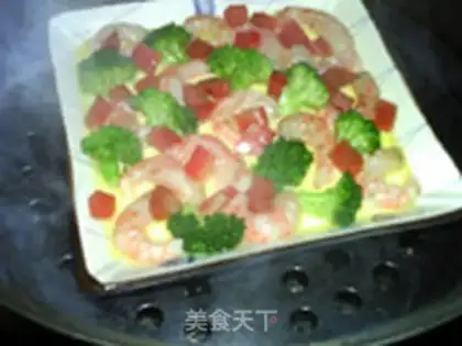 Make Arctic shrimp steamed eggs step 9