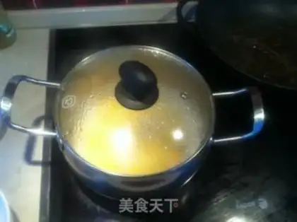 Make Pumpkin congee + seaweed step 4