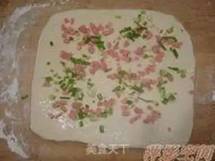 Make Onion ham and sausage rolls step 6