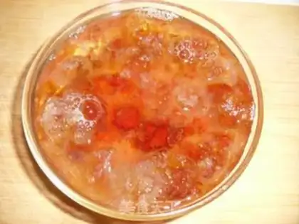 Make Peach glue milk crumbs step 1