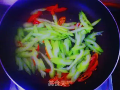 Make Celery fried sausage step 2